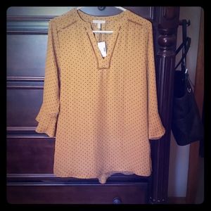Mustard Polka Dot Top